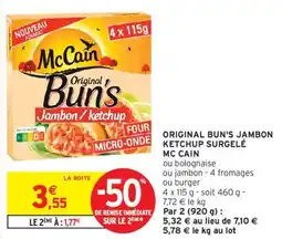 Intermarché MC CAIN Original bun's jambon ketchup surgelé offre