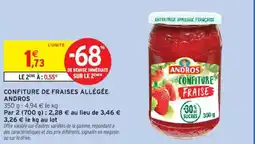 Intermarché ANDROS Confiture de fraises allégée offre