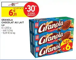Intermarché LU Granola chocolat au lait offre