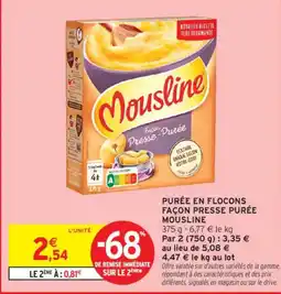 Intermarché MOUSLINE Purée en flocons façon presse purée offre