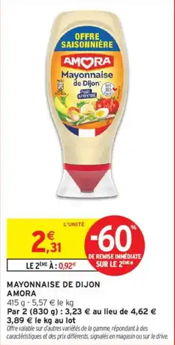 Intermarché AMORA Mayonnaise de dijon offre