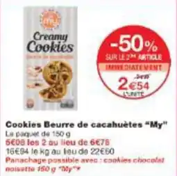 Monoprix Cookies beurre de cacahuètes my offre