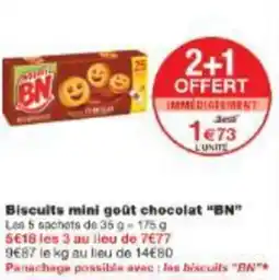 Monoprix Biscuits mini goût chocolat bn offre