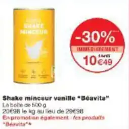 Monoprix Shake minceur vanille beavita offre