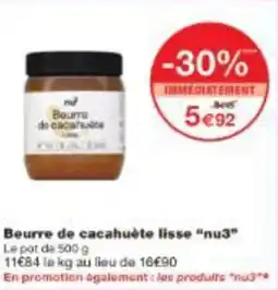 Monoprix Beurre de cacahuète lisse nu3 offre