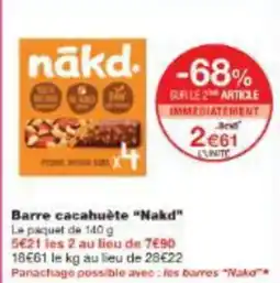Monoprix Barre cacahuète nakd offre