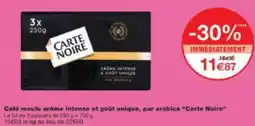 Monoprix Café moulu arôme intense et goût unique, pur arabica carte noire offre