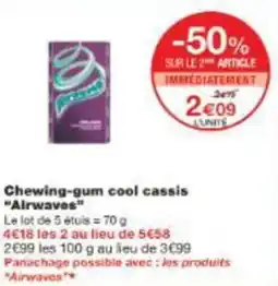 Monoprix Chewing gum cool cassis airwaves offre