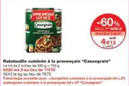 Monoprix Ratatouille cuisinée à la provençale cassegrain offre