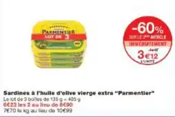 Monoprix Sardines à l'huile d'olive vierge extra parmentier offre