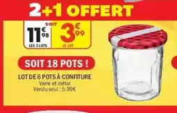 La Foir'Fouille Lot de 6 pots à confiture offre