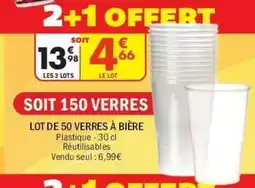 La Foir'Fouille Lot de 50 verres à bière offre
