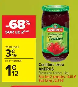 Cora x Carrefour ANDROS Confiture extra offre