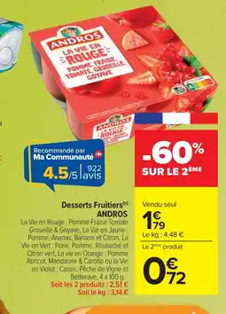 Cora x Carrefour ANDROS Dessert Fruitiers offre