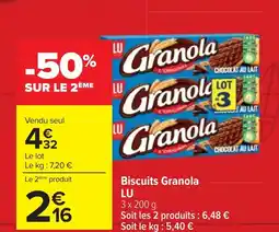 Cora x Carrefour LU Biscuits Granola offre