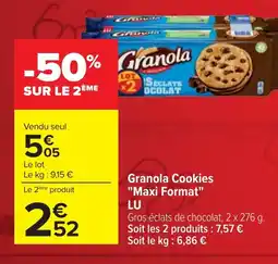 Cora x Carrefour LU Granola Cookies Maxi Format offre
