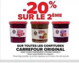 Cora x Carrefour CARREFOUR ORIGINAL Sur toutes les confitures offre