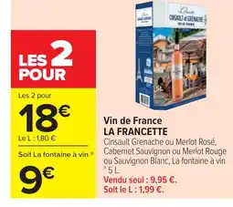 Cora x Carrefour LA FRANCETTE Vin de France offre