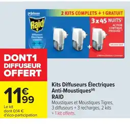 Cora x Carrefour RAID Kits Diffuseurs Électriques Anti-Moustiques offre