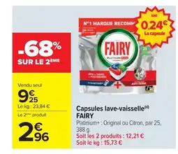 Cora x Carrefour FAIRY Capsules lave-vaisselle offre