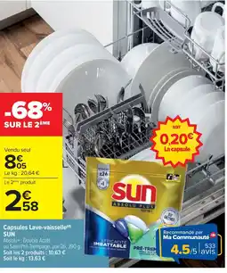 Cora x Carrefour SUN Capsules Lave-vaisselle offre