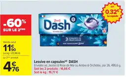 Cora x Carrefour DASH Lessive en capsules offre