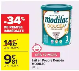 Cora x Carrefour MODILAC Lait en Poudre Doucéa offre