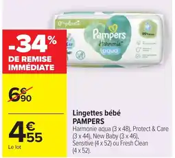 Cora x Carrefour PAMPERS Lingettes bébé offre