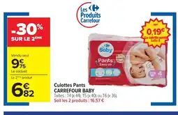 Cora x Carrefour CARREFOUR BABY Culottes Pants offre