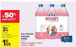 Cora x Carrefour EVIAN Eau minérale naturelle offre