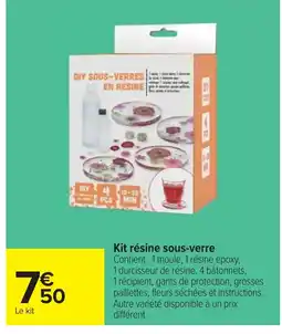 Cora x Carrefour Kit résine sous-verre offre