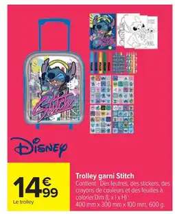Cora x Carrefour Trolley garni Stitch offre