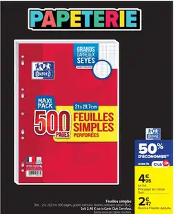 Cora x Carrefour Feuilles simples offre