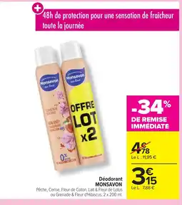 Cora x Carrefour MONSAVON Déodorant offre