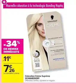 Cora x Carrefour SCHWARZKOPF Coloration Crème Suprème SCHWARZKOPF Coloration Crème Suprème offre