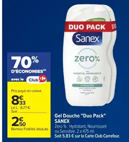 Cora x Carrefour SANEX Gel Douche Duo Pack offre