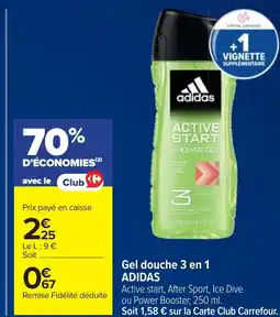 Cora x Carrefour ADIDAS Gel douche 3 en 1 offre