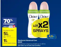 Cora x Carrefour DOVE Déodorant Advanced Care offre