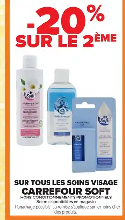 Cora x Carrefour CARREFOUR SOFT Sur tous les soins visage offre