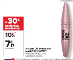 Cora x Carrefour MAYBELLINE GEMEY Mascara Cils Sensational offre