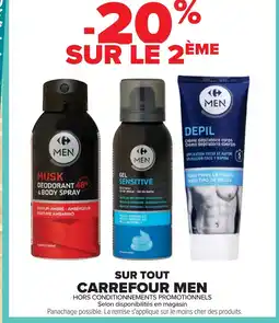 Cora x Carrefour CARREFOUR MEN Sur tout offre