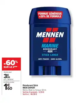 Cora x Carrefour MEN EXPERT Déodorant Stick offre