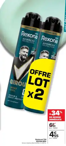 Cora x Carrefour REXONA MEN Déodorant 72H offre