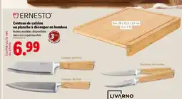 Lidl ERNESTO Couteau de cuisine ou planche à découper en bambou offre