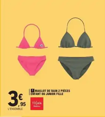 E.Leclerc Maillot de bain 2 pièces enfant ou junior fille offre