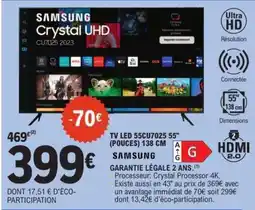 E.Leclerc TV LED 55CU7025 55 (POUCES) 138 CM offre