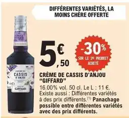 E.Leclerc CRÈME DE CASSIS D'ANJOU GIFFARD offre