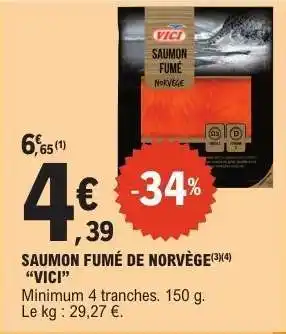E.Leclerc SAUMON FUMÉ DE NORVÈGE VICI offre