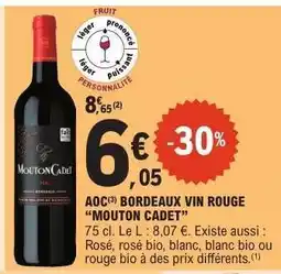 E.Leclerc AOC Bordeaux Vin Rouge 'Mouton Cadet' offre