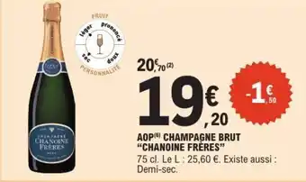 E.Leclerc AOP Champagne Brut 'Chanoine Frères' offre
